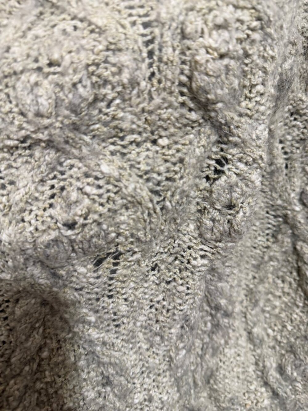 Lainey Keogh Hand-Knit Wool Blend Cable Knit Sweater With High Neck Beige - Picture 2 of 10